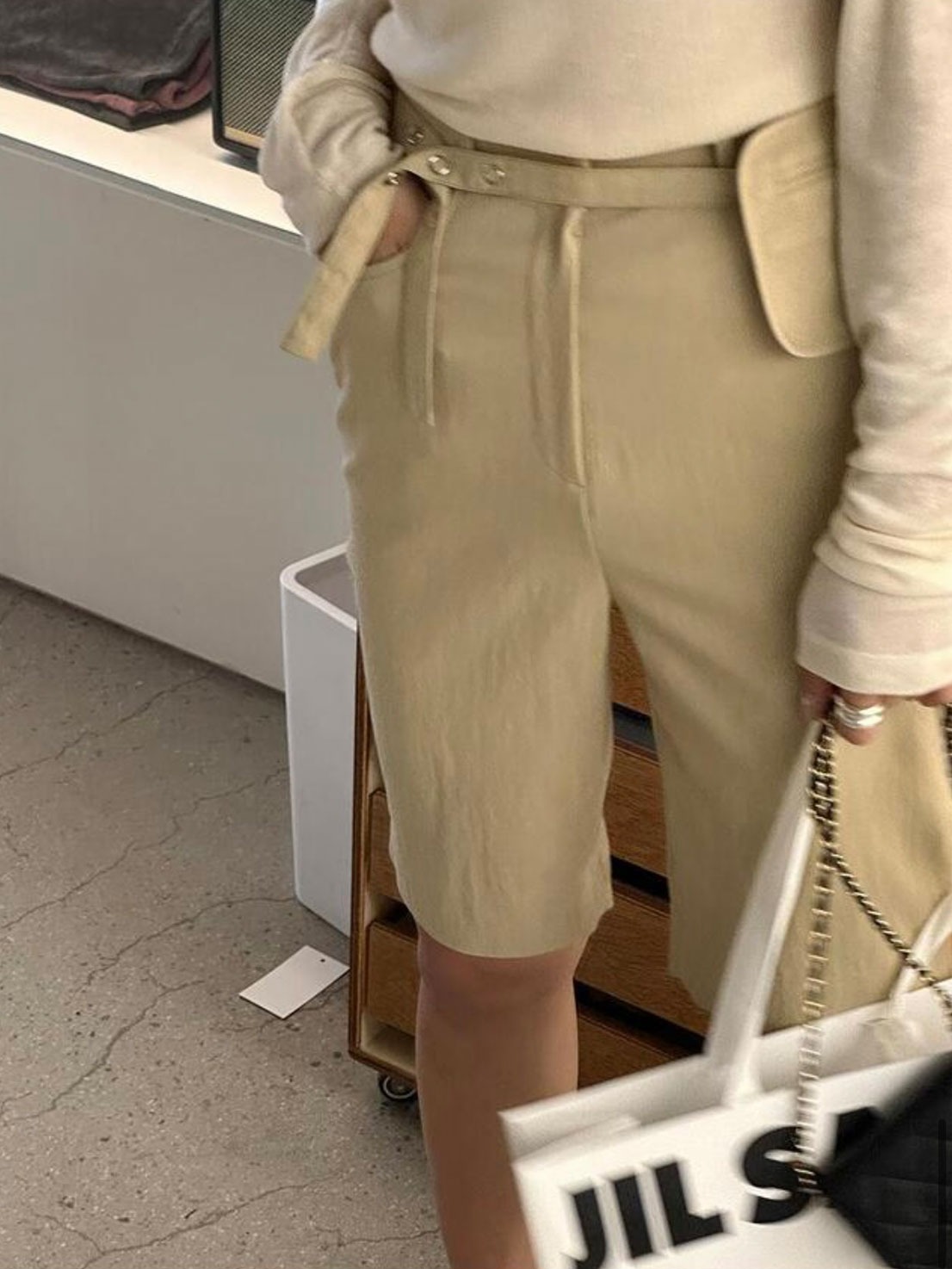 matilda pocket belted pants (beige)