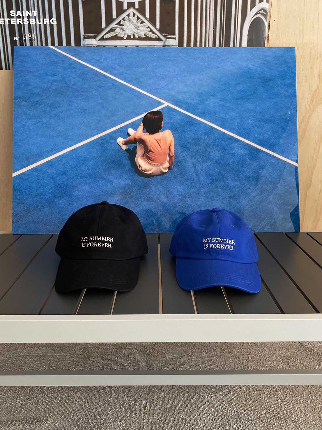 summer cap (blue, black)